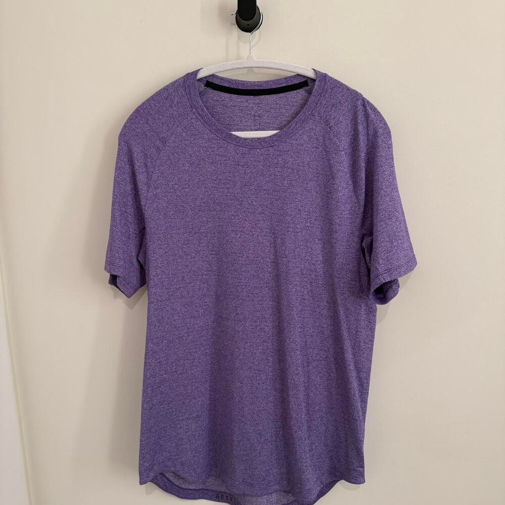 men’s  speckled light "Petrol Purple" LULULEMON DrySense short sleeve top [M]